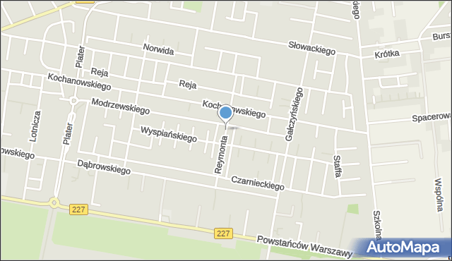 Pruszcz Gdański, Reymonta Władysława, mapa Pruszcz Gdański