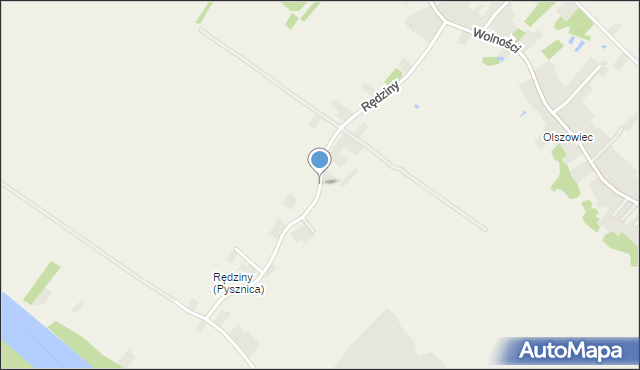 Pysznica, Rędziny, mapa Pysznica