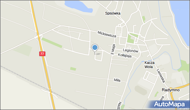 Radymno, Reja Mikołaja, mapa Radymno