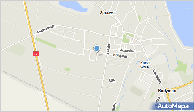 Radymno, Reymonta Władysława, mapa Radymno