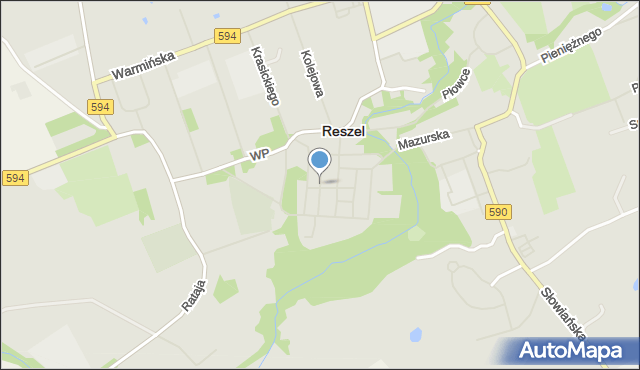 Reszel, Reymonta Władysława, mapa Reszel