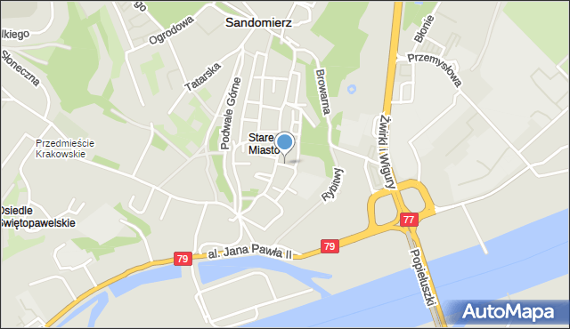 Sandomierz, Rewery Antoniego, ks., mapa Sandomierza