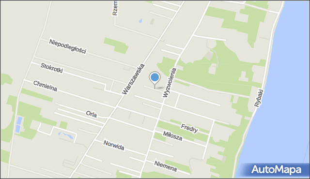 Serock powiat legionowski, Reja Mikołaja, mapa Serock powiat legionowski