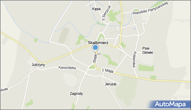 Skalbmierz, Reja Mikołaja, mapa Skalbmierz