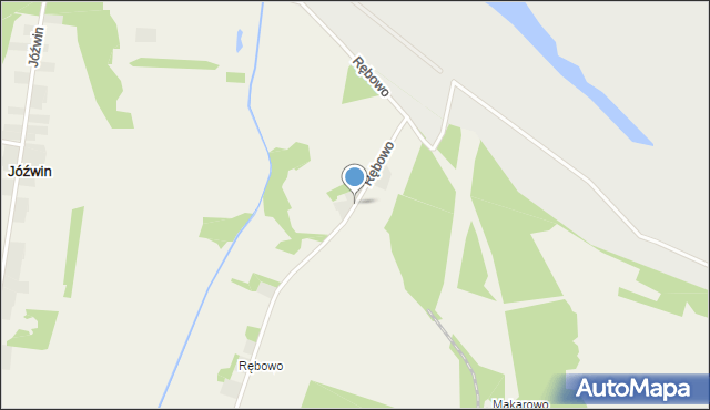 Sławęcinek gmina Ślesin, Rębowo, mapa Sławęcinek gmina Ślesin