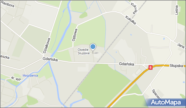 Sławno, Reja Mikołaja, mapa Sławno