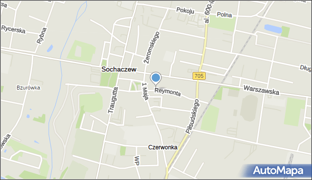 Sochaczew, Reymonta Władysława, mapa Sochaczew