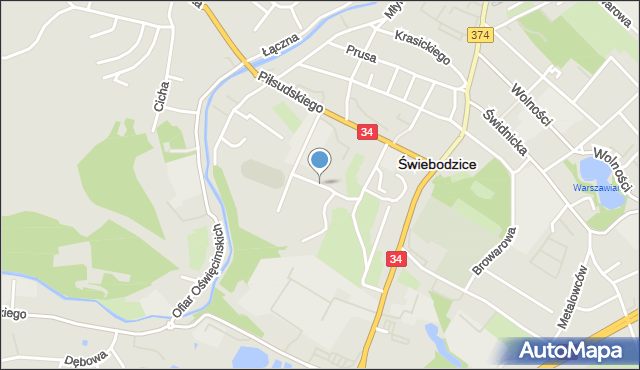 Świebodzice, Rekreacyjna, mapa Świebodzice