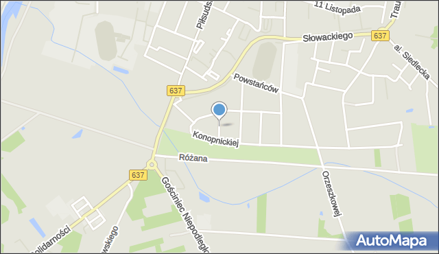 Węgrów, Reja Mikołaja, mapa Węgrów