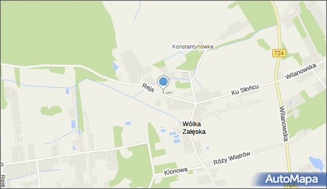 Wólka Załęska gmina Góra Kalwaria, Reja Mikołaja, mapa Wólka Załęska gmina Góra Kalwaria