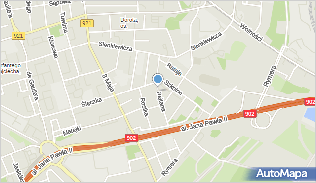 Zabrze, Rejtana Tadeusza, mapa Zabrza