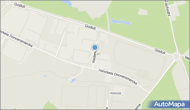 Zabrze, Redena Fryderyka Wilhelma, mapa Zabrza