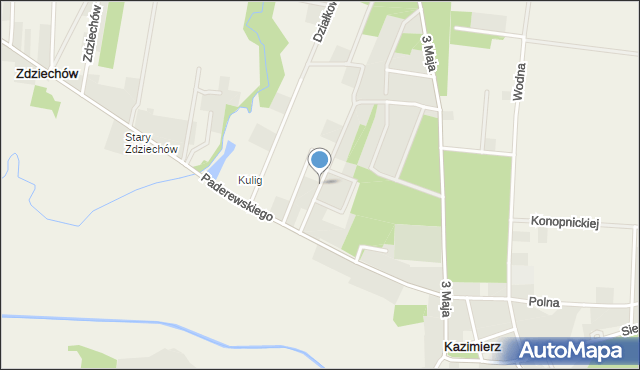 Zdziechów gmina Lutomiersk, Rekreacyjna, mapa Zdziechów gmina Lutomiersk