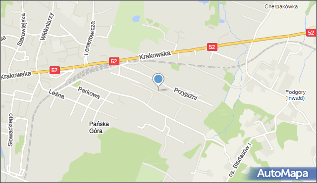 Andrychów, Rodzinna, mapa Andrychów