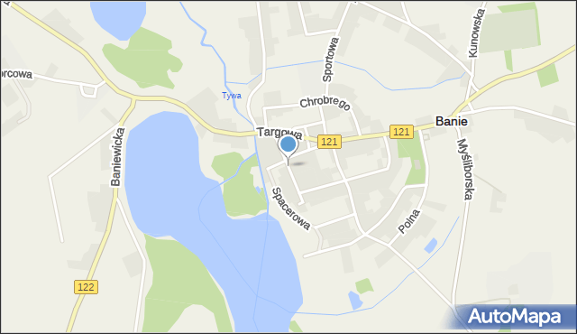 Banie, Różana, mapa Banie