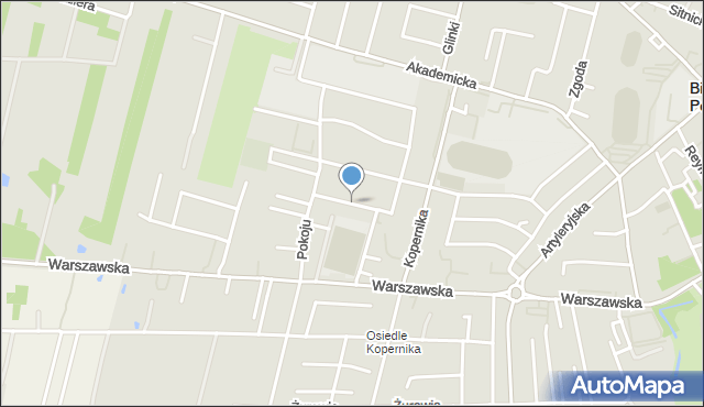 Biała Podlaska, Rogińskiego Romana, mapa Białej Podlaskiej