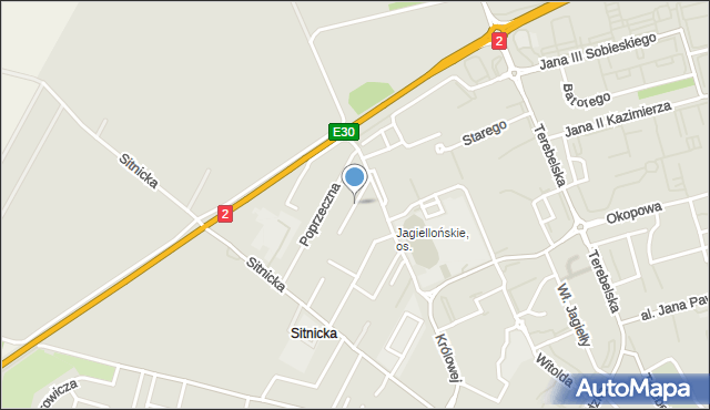 Biała Podlaska, Różana, mapa Białej Podlaskiej