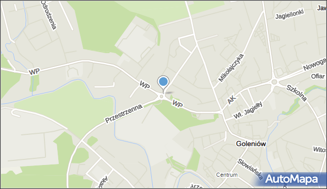 Białuń gmina Goleniów, Rondo Schroedera Ulricha, mapa Białuń gmina Goleniów
