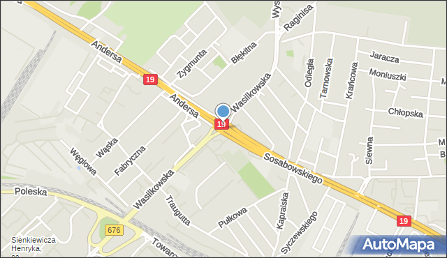 Białystok, Rondo Chodakowskiego Mirona, abp. gen., mapa Białegostoku