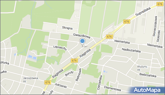 Białystok, Róży Wiatrów, mapa Białegostoku