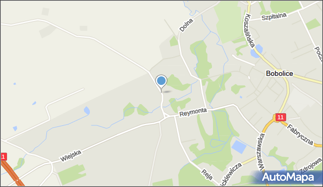 Bobolice powiat koszaliński, Robotnicza, mapa Bobolice powiat koszaliński