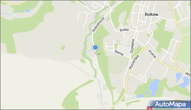 Bolków powiat jaworski, Robotnicza, mapa Bolków powiat jaworski