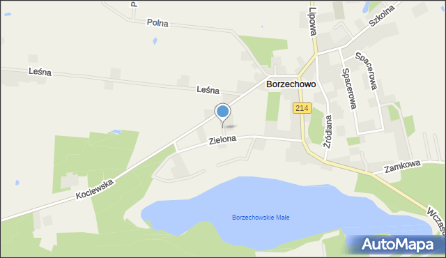 Borzechowo, Różana, mapa Borzechowo