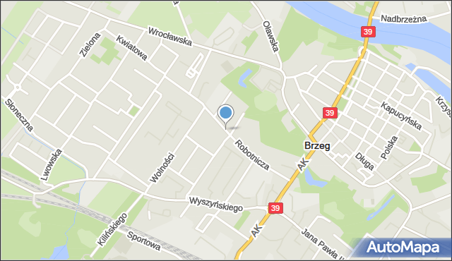 Brzeg, Robotnicza, mapa Brzeg