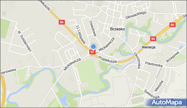 Brzesko, Rondo św. Jakuba Starszego, mapa Brzesko