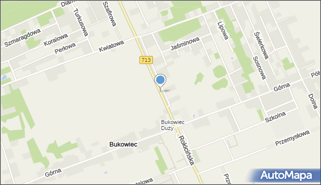 Bukowiec gmina Brójce, Rokicińska, mapa Bukowiec gmina Brójce