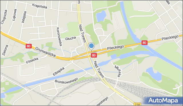 Bydgoszcz, Rondo Maczka Stanisława, gen., mapa Bydgoszczy