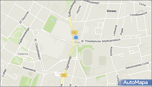 Bydgoszcz, Rondo Wielkopolskie, mapa Bydgoszczy
