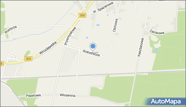 Byków, Robotnicza, mapa Byków