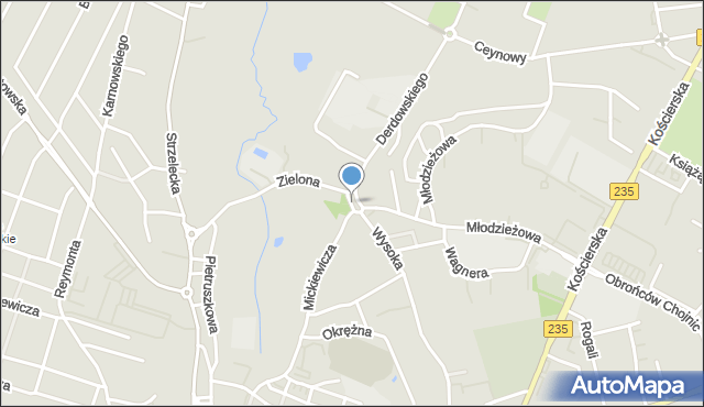 Chojnice, Rondo Pileckiego Witolda, rtm., mapa Chojnic