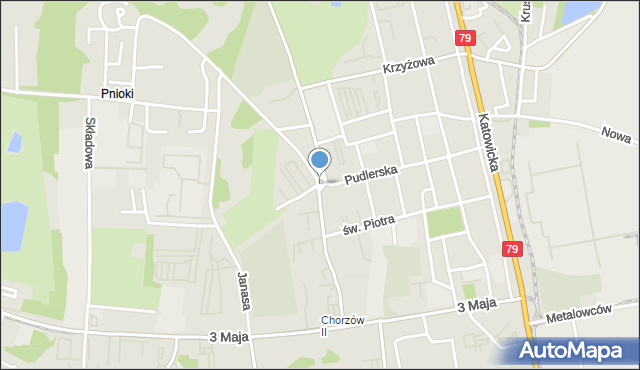 Chorzów, Rondo Wagnera Wilhelma, prof., mapa Chorzów