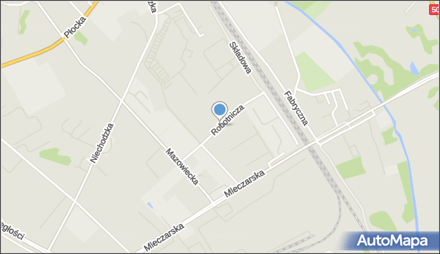 Ciechanów, Robotnicza, mapa Ciechanów