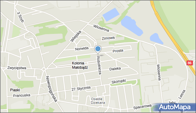 Czeladź, Robotnicza, mapa Czeladź
