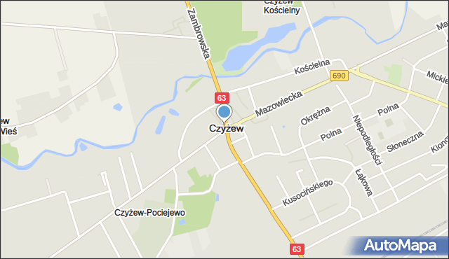 Czyżew powiat wysokomazowiecki, Rondo Jana Pawła II, mapa Czyżew powiat wysokomazowiecki