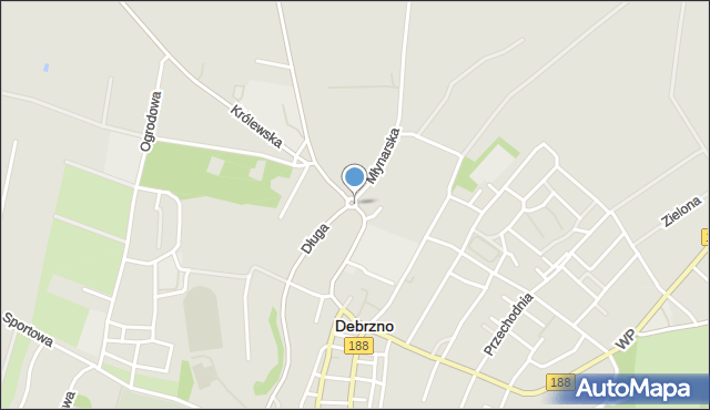 Debrzno, Rondo Miast Frydlandzkich, mapa Debrzno