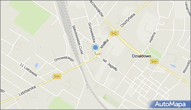 Działdowo, Rondo Grajkowskiego Zygmunta, mapa Działdowo