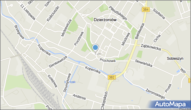 Dzierżoniów, Rondo przy Synagodze, mapa Dzierżoniów