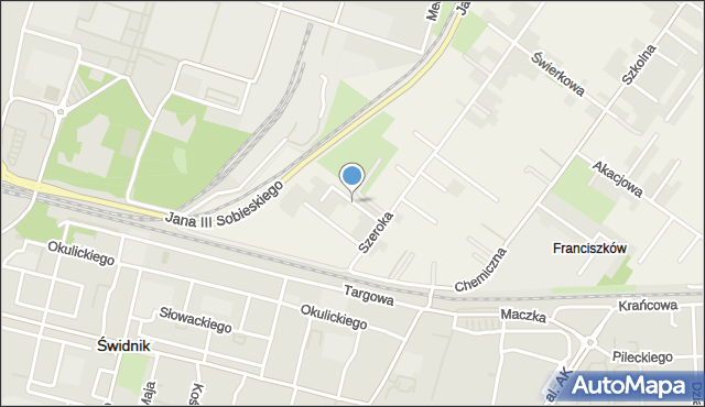 Franciszków gmina Mełgiew, Różana, mapa Franciszków gmina Mełgiew