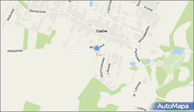 Gałów, Różana, mapa Gałów