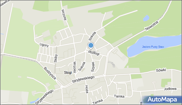 Gdańsk, Rozłogi, mapa Gdańska