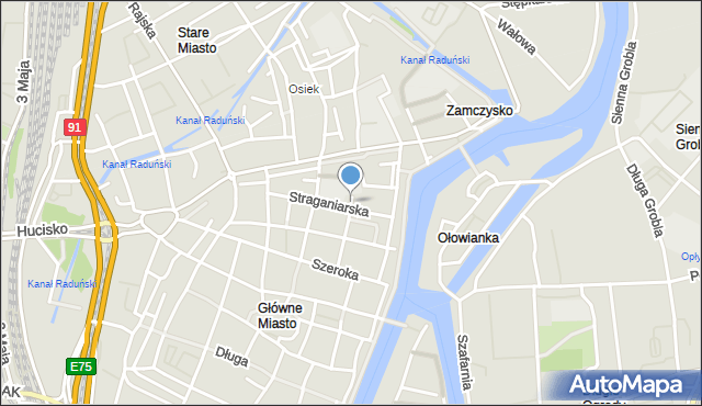 Gdańsk, Różana, mapa Gdańska