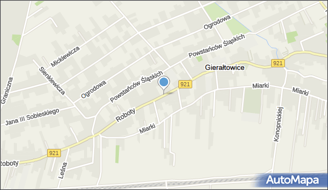 Gierałtowice powiat gliwicki, Roboty, ks., mapa Gierałtowice powiat gliwicki