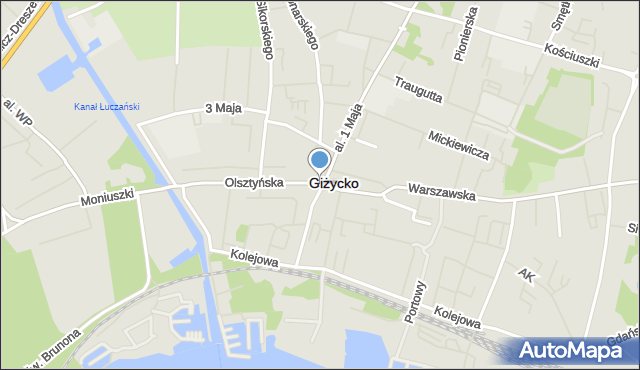 Giżycko, Rondo św. Jana Pawła II, mapa Giżycko