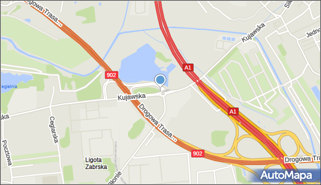 Gliwice, Rondo Górników, mapa Gliwic