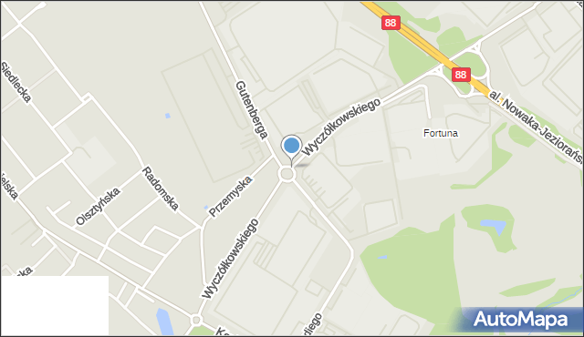 Gliwice, Rondo Wyczółkowskiego Leona, mapa Gliwic