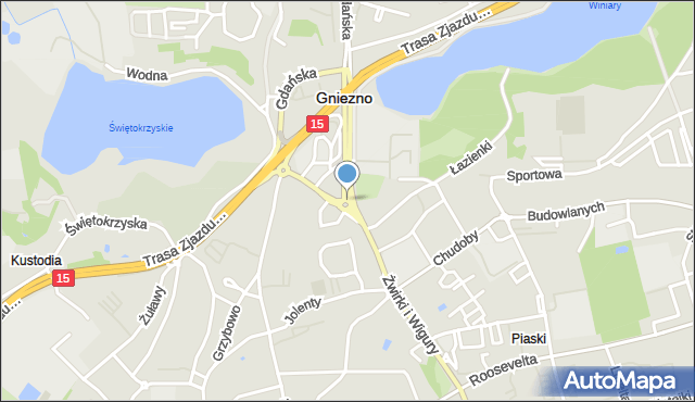 Gniezno, Rondo Wałęsy Lecha, mapa Gniezna